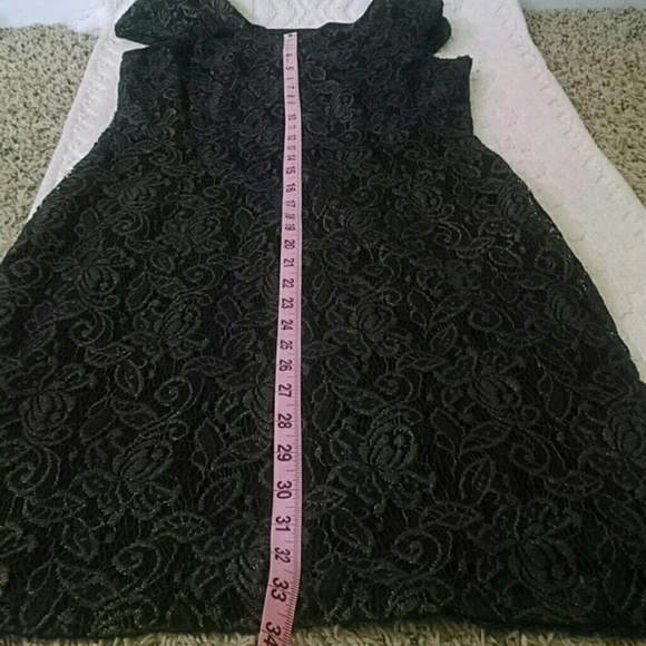 ESPIRT black dress w black overlay w gold highligh - Picture 4 of 6